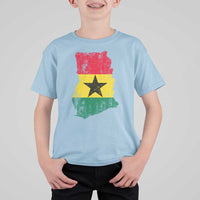 Vintage Ghana Map Flag T Shirt For Kid Distressed Proud Ghanaian Heritage African Pride
