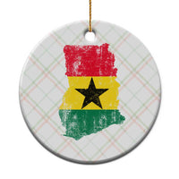Vintage Ghana Map Flag Ceramic Ornament Distressed Proud Ghanaian Heritage African Pride