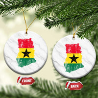 Vintage Ghana Map Flag Ceramic Ornament Distressed Proud Ghanaian Heritage African Pride