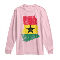 Vintage Ghana Map Flag Long Sleeve Shirt Distressed Proud Ghanaian Heritage African Pride