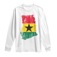 Vintage Ghana Map Flag Long Sleeve Shirt Distressed Proud Ghanaian Heritage African Pride