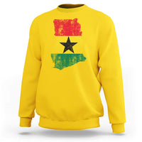 Vintage Ghana Map Flag Sweatshirt Distressed Proud Ghanaian Heritage African Pride