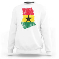 Vintage Ghana Map Flag Sweatshirt Distressed Proud Ghanaian Heritage African Pride