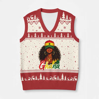 Ghanaian Princess Ghana Flag Melanin V-Neck Knit Sweater Vest Black Girls