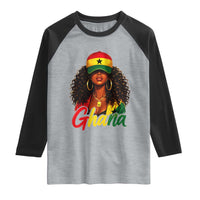 Ghanaian Princess Ghana Flag Melanin Raglan Shirt Black Girls
