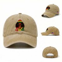 Ghanaian Princess Ghana Flag Melanin Washed Cotton Baseball Cap Black Girls