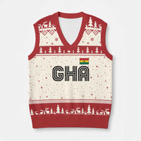 Proud Ghanaian V-Neck Knit Sweater Vest Minimalist Ghana Typography Design Ghana Flag