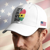 Its In My DNA Ghana Baseball Cap Fingerprint Flag Proud Ghanaian Heritage Ghanese Roots