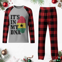 Its In My DNA Ghana Plaid Pajama Set Fingerprint Flag Proud Ghanaian Heritage Ghanese Roots