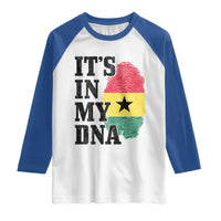 Its In My DNA Ghana Raglan Shirt Fingerprint Flag Proud Ghanaian Heritage Ghanese Roots