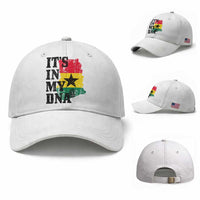 Its In My DNA Ghana Baseball Cap Proud Ghanaian Heritage Ghanese Roots Vintage Ghana Map Flag