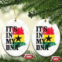 Its In My DNA Ghana Ceramic Ornament Proud Ghanaian Heritage Ghanese Roots Vintage Ghana Map Flag