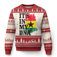 Its In My DNA Ghana Ugly Christmas Sweater Proud Ghanaian Heritage Ghanese Roots Vintage Ghana Map Flag