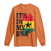 Its In My DNA Ghana Long Sleeve Shirt Proud Ghanaian Heritage Ghanese Roots Vintage Ghana Map Flag