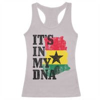Its In My DNA Ghana Racerback Tank Top Proud Ghanaian Heritage Ghanese Roots Vintage Ghana Map Flag