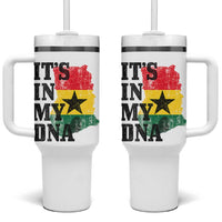 Its In My DNA Ghana Tumbler With Handle Proud Ghanaian Heritage Ghanese Roots Vintage Ghana Map Flag