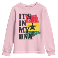 Its In My DNA Ghana Youth Sweatshirt Proud Ghanaian Heritage Ghanese Roots Vintage Ghana Map Flag