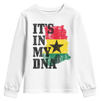 Its In My DNA Ghana Youth Sweatshirt Proud Ghanaian Heritage Ghanese Roots Vintage Ghana Map Flag
