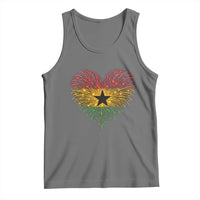 Ghana Flag Heart Ghanaian Flag Tank Top Heart Fireworks Patriotic Independence Day Celebration Graphic
