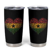 Ghana Flag Heart Ghanaian Flag Tumbler Cup Heart Fireworks Patriotic Independence Day Celebration Graphic