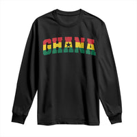 Vintage Ghana Flag Varsity Long Sleeve Shirt Classic Ghanaian Pride Heritage Graphic
