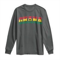 Vintage Ghana Flag Varsity Long Sleeve Shirt Classic Ghanaian Pride Heritage Graphic