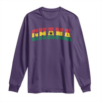 Vintage Ghana Flag Varsity Long Sleeve Shirt Classic Ghanaian Pride Heritage Graphic