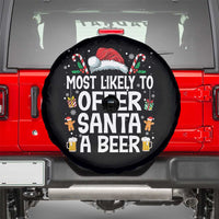 Family Matching Christmas Spare Tire Cover Most Likely To Christmas To Offer Santa A Beer - Wonder Print Shop