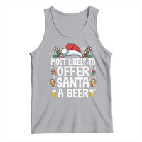 Family Matching Christmas Tank Top Most Likely To Christmas To Offer Santa A Beer - Wonder Print Shop