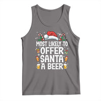 Family Matching Christmas Tank Top Most Likely To Christmas To Offer Santa A Beer - Wonder Print Shop