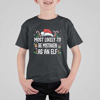 Family Matching Christmas T Shirt For Kid Funny Most Likely To Be Mistaken As An Elf - Wonder Print Shop