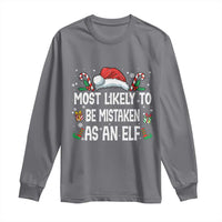 Family Matching Christmas Long Sleeve Shirt Funny Most Likely To Be Mistaken As An Elf - Wonder Print Shop