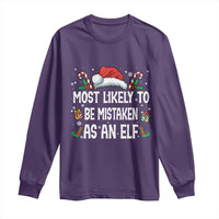 Family Matching Christmas Long Sleeve Shirt Funny Most Likely To Be Mistaken As An Elf - Wonder Print Shop