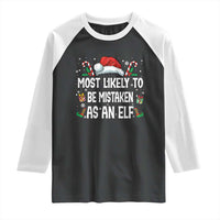Family Matching Christmas Raglan Shirt Funny Most Likely To Be Mistaken As An Elf - Wonder Print Shop
