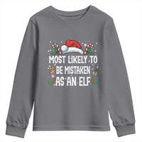 Family Matching Christmas Youth Sweatshirt Funny Most Likely To Be Mistaken As An Elf - Wonder Print Shop