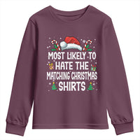 Family Matching Christmas Youth Sweatshirt Most Likely To Hate Matching Christmas - Wonder Print Shop