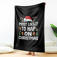 Family Matching Christmas Throw Blanket Most Likely To Nap On Xmas - Wonder Print Shop