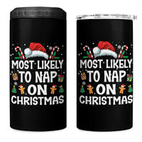 Family Matching Christmas 4 in 1 Can Cooler Tumbler Most Likely To Nap On Xmas - Wonder Print Shop