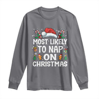 Family Matching Christmas Long Sleeve Shirt Most Likely To Nap On Xmas - Wonder Print Shop
