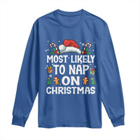 Family Matching Christmas Long Sleeve Shirt Most Likely To Nap On Xmas - Wonder Print Shop