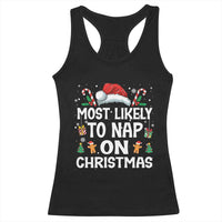 Family Matching Christmas Racerback Tank Top Most Likely To Nap On Xmas - Wonder Print Shop
