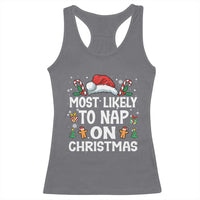 Family Matching Christmas Racerback Tank Top Most Likely To Nap On Xmas - Wonder Print Shop