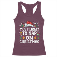 Family Matching Christmas Racerback Tank Top Most Likely To Nap On Xmas - Wonder Print Shop