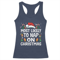Family Matching Christmas Racerback Tank Top Most Likely To Nap On Xmas - Wonder Print Shop