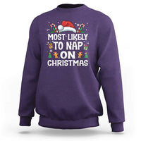 Family Matching Christmas Sweatshirt Most Likely To Nap On Xmas - Wonder Print Shop