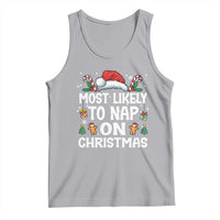 Family Matching Christmas Tank Top Most Likely To Nap On Xmas - Wonder Print Shop