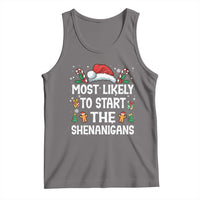 Family Matching Christmas Tank Top Most Likely To Start All The Shenanigans - Wonder Print Shop