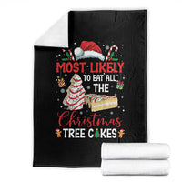 Funny Christmas Squad Throw Blanket Most Likely To Eat All The Christmas Tree Cakes - Wonder Print Shop