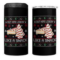 Debbies Christmas Tree Cake 4 in 1 Can Cooler Tumbler Out Here Lookin Like A Snack - Wonder Print Shop