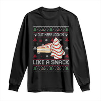 Debbies Christmas Tree Cake Long Sleeve Shirt Out Here Lookin Like A Snack - Wonder Print Shop
